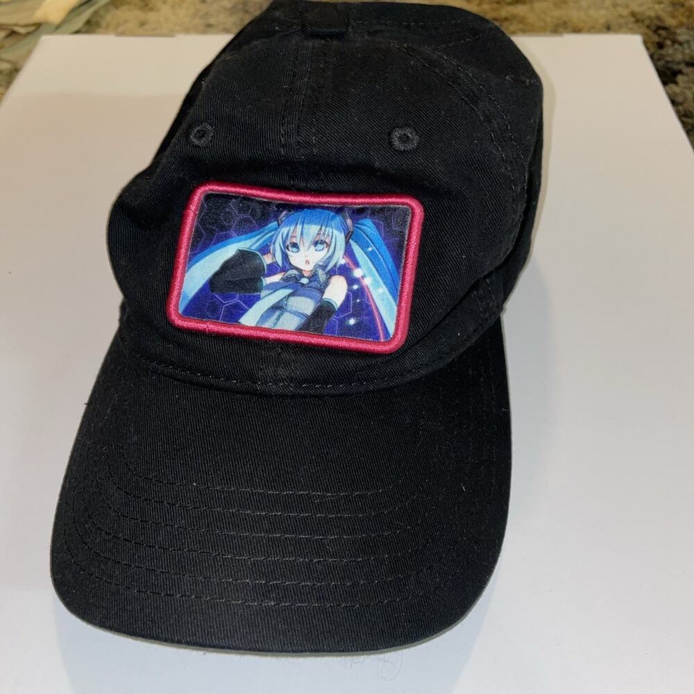 Hatsune Mike Adjustable Hat By Crypton Black
